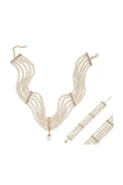 Zirkon Taşlı Doğal İnci 5 mm Kolye Bileklik İkili Set - 8