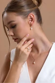8,5 mm Doğal İnci Küpe - 2
