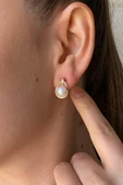 6,5 mm Damla Doğal İnci Küpe Kolye İkili Set - 3