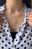 9,5 mm Dorikalı Sallantılı Doğal İnci Kolye thumbnail 1