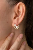 6,5 mm Çift Doğal İnci Küpe - 3