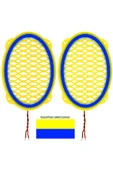Ledli Taraftar Hoparlör Kapak Oval 2 Adet SARI LACİVERT - 1