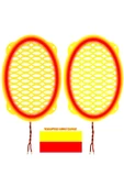Ledli Taraftar Hoparlör Kapak Oval 2 Adet sarı kırmızı - 1