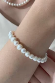 8,5 mm Sıralı Doğal İnci Bileklik - 2