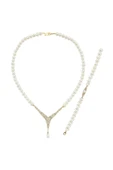6,5 mm Kadın Doğal İnci Kolye Bileklik İkili Set - 6