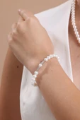 6,5 mm Kadın Doğal İnci Kolye Bileklik İkili Set - 3