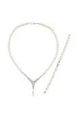 6,5 mm Kadın Doğal İnci Kolye Bileklik İkili Set - 8