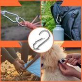 Ablacks  10 Adet Düz Yaylı Karabina 8 Mm No Olta Deniz Tırmanma Kamp Ekipmanları Hamak Askı thumbnail 3