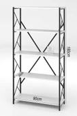 Dizayn Motion 5 Raf Dekoratif 180 Cm Kitaplık Beyaz - 6