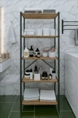 Dizayn Motion 5 Raflı Kapaksız Banyo Dolabı 150x60x30 Ceviz - 2