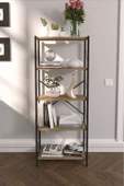 VayLife Dekoratif 5 Raflı Kitaplık 150 x 60 Ceviz - 1