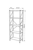 VayLife Dekoratif 5 Raflı Kitaplık 150 x 60 Beyaz - 6