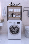 Dizayn Motion Çamaşır Makinesi Üstü Düzenleyici Raf Banyo Rafı Ceviz - 2