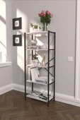 Dizayn Motion Dekoratif 5 Raflı Kitaplık 150 x 60 Beyaz - 2
