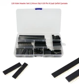 120 Adet Header Seti 2,54mm Dişi 4-20 Pin 8 Çeşit Şeffaf Çantada - 1