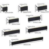 120 Adet Header Seti 2,54mm Dişi 4-20 Pin 8 Çeşit Şeffaf Çantada - 4