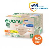 Evony Color Bej Yumuşak Elastik Kulaklı Maske 50 Adet - 2