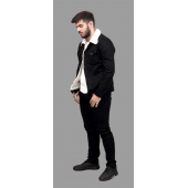 AMOR MAN İÇİ KOMPLE PAMUK KÜRK ERKEK KOT MONT-SİYAH - 3