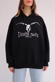 Siyah Death Note Ryuk Anime Kapşonlu Pamuklu Sweatshirt - 1