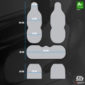 S-Dizayn Oto Koltuk Koruyucu Kılıf Set Siyah Universal 2+3 Parça Ön Arka - 5