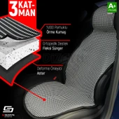 S-Dizayn Oto Koltuk Koruyucu Kılıf Set Çizgili Füme Beyaz Universal 2+3 Parça Ön Arka - 4