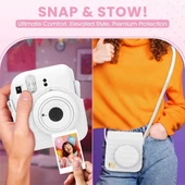 Fujifilm Instax Mini 12 Anlık Fotoğraf Makinesi/Minimate Özel Kılıf/10 Sayfa - Beyaz - 5