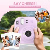 Fujifilm Instax Mini 12 Anlık Fotoğraf Makinesi/Minimate Özel Kılıf/10 Sayfa - Mor - 4