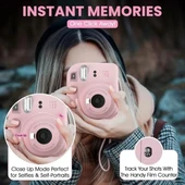 Fujifilm Instax Mini 12 Anlık Fotoğraf Makinesi/Minimate Özel Kılıf/10 Sayfa - Pembe - 9