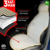 S-Dizayn Oto Koltuk Koruyucu Kılıf Set Krem Universal 2+3 Parça Ön Arka - 4