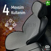 S-Dizayn Oto Koltuk Koruyucu Kılıf Set Çizgili Füme Beyaz Universal 2+3 Parça Ön Arka - 2