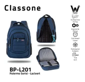 Classone BP-L241 13" 14" Su Geçirmez Kumaş Lacivert Laptop Sırt Çantası - Teshir - 2