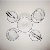 Fecra Loren 7 Parça Pasta ve Sunum Seti Siyah Fileli - 3