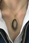 Sedef Taşlı Oval Kolye - 2
