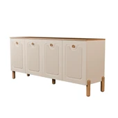 1740 Napoli 180 Cm (Membran MDF Kapaklı) Bohem Konsol Sepet - Beyaz - 8