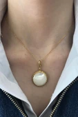 Doğal Sedef Taşlı Kolye - 2