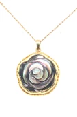 Multicolor Gül Desenli Sedef Kolye - 1