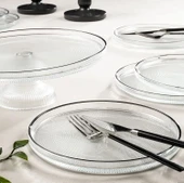 Fecra Loren 7 Parça Pasta ve Sunum Seti Siyah Fileli - 5