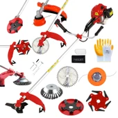 Benzinli Yan Tırpan Motorlu Çim Biçme Makinesi Profesyonel Misinalı Ot Bahçe Tırpanı Seti thumbnail 5