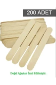 200 Adet Ahşap Büyük Geniş Dil Çubuğu Dondurma Dil Basma Ağda Çubuğu thumbnail 1