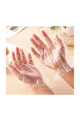 Plastik Tek Kullanımlık Koruyucu Şeffaf Poşet Eldiven 1 Paket 100 Adet thumbnail 2