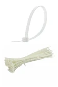 Plastik Kelepçe Cırt Kablo Bağı Beyaz 2.5x100 mm 10 cm 100 Adet - 1
