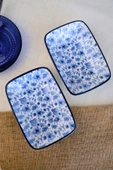 TABAK EVİ Blue Heaven Kayık Tabak 2 li 17x12x3cm - 1