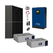 Büyük Bağ Evi Solar Paketi 550w Güneş Paneli 5kw İnverter 10Kw Lityum Akü - 3