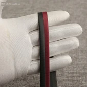 İki Renkli Yapay İpek Saten Biye Şerit - Siyah (Siyah + 156 Bordo 5 m) thumbnail 1