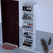 Modilayn VARBİ UMAY' 2 Li Asma Kapı Önü 52x193x26 cm’ lik 5 Düşer Kapak 10 Göz Bölmeli Ayakkabılık - 1