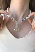 7,5 mm Zirkon Taşlı Doğal İnci Gerdanlık thumbnail 6