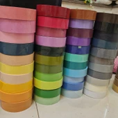 3.5cm Polyester Kumaş Şerit - Kıvrımlı Kenar - Koyu Kahverengi thumbnail 2