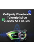 Airstorr A60 2X Motosiklet Kask Kulaklığı Bluetooth Intercom RGB Işıklı 2 Intercom Bağlantılı 300M - 4