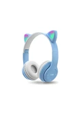 MEGAMUS Kablosuz Bluetooth Kedi Kulak oyun kulaklığı Glow işık kaskları sevimli müzik kulaklıklar - 1