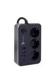 Airstorr Ftr-02 Üçlü Akım Korumalı Çocuk Korumalı 3 Usb'li Grup Priz 1,8 M thumbnail 1